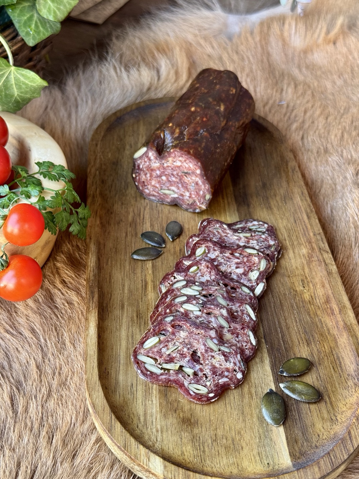 Weidekitz-Salami mit Kürbiskern vom Milchmädchen-Ziegenhof